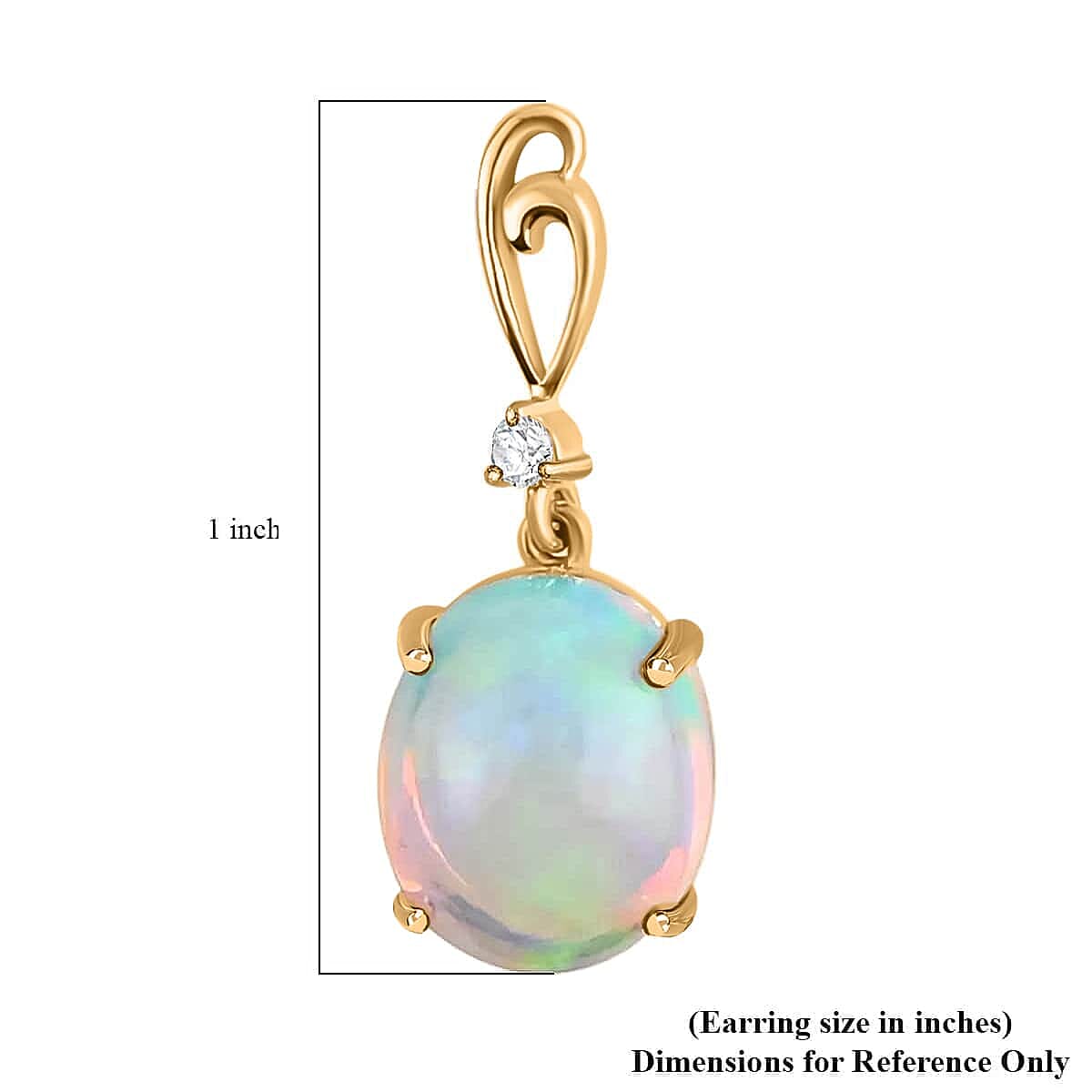 10K Yellow Gold AAA Ethiopian Opal, White Diamond I2 Drop Earrings 5.01 ct 3882801 5