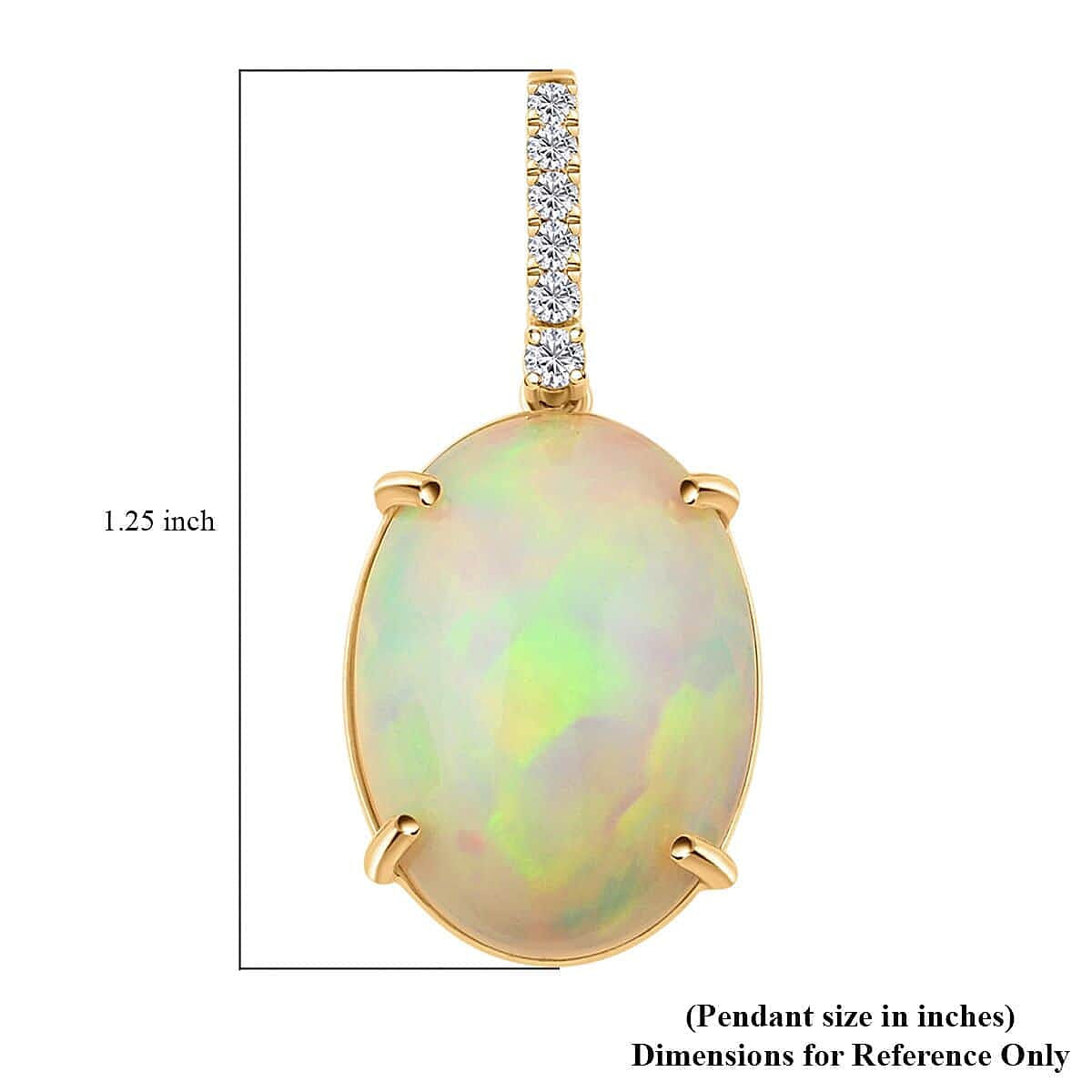 Appraised and Certified 6.96 Ct. Ethiopian Welo Opal, Diamond Solitaire Pendant in 10K Yellow Gold 7682525 4