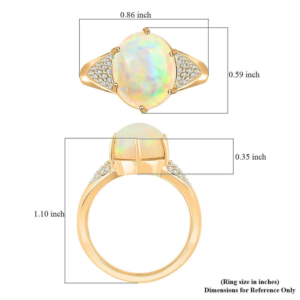 10K Yellow Gold AAA Ethiopian Opal, White Diamond I2 Ring 2.80 cts. 7744760 5