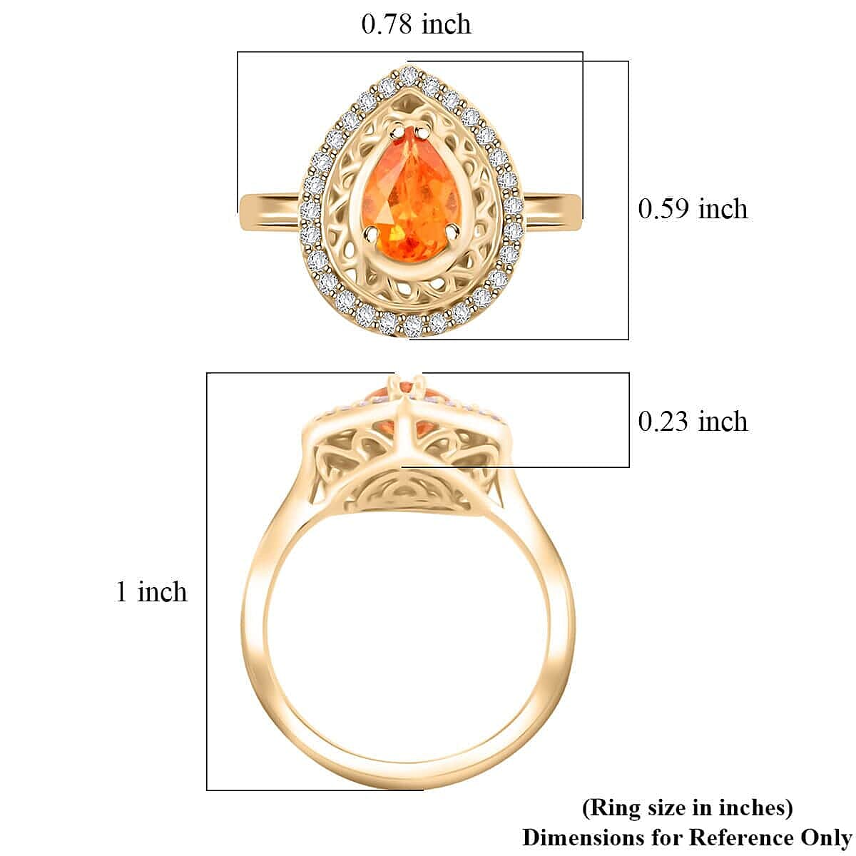 Appraised &amp; Certified LUXORO 1.6 Ct. Fanta Garnet, Diamond Halo Ring in 10K Yellow Gold 7958256 5