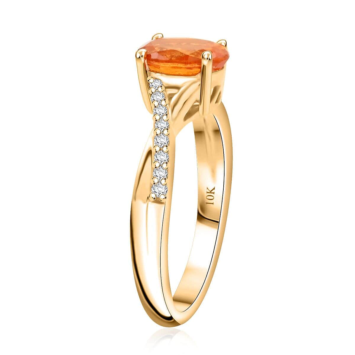 Appraised and Certified 1.7 Ct. Fanta Garnet, Diamond Solitaire Ring in 10K Yellow Gold 7958211 3