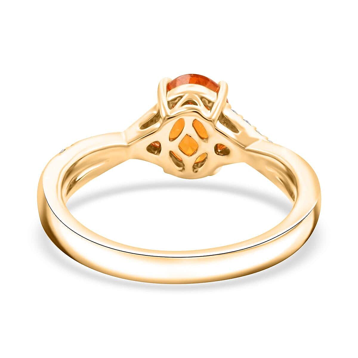 Appraised and Certified 1.7 Ct. Fanta Garnet, Diamond Solitaire Ring in 10K Yellow Gold 7958211 4