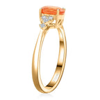 Luxoro 9K Yellow Gold AGI Certified AAA Fanta Garnet & White Diamond (I2-GH) Ring 2.35 Ct, Gold Wt. 3.15 Gms.