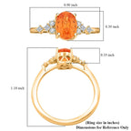 Luxoro 9K Yellow Gold AGI Certified AAA Fanta Garnet & White Diamond (I2-GH) Ring 2.35 Ct, Gold Wt. 3.15 Gms.