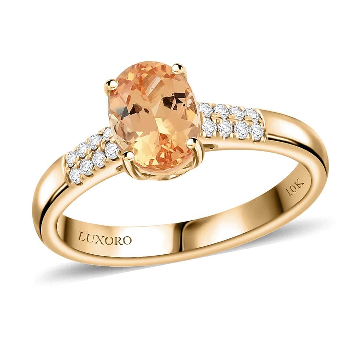 Appraised and Certified 1.55 Ct. Topaz, Diamond Solitaire Ring in 10K Yellow Gold 7840606 0