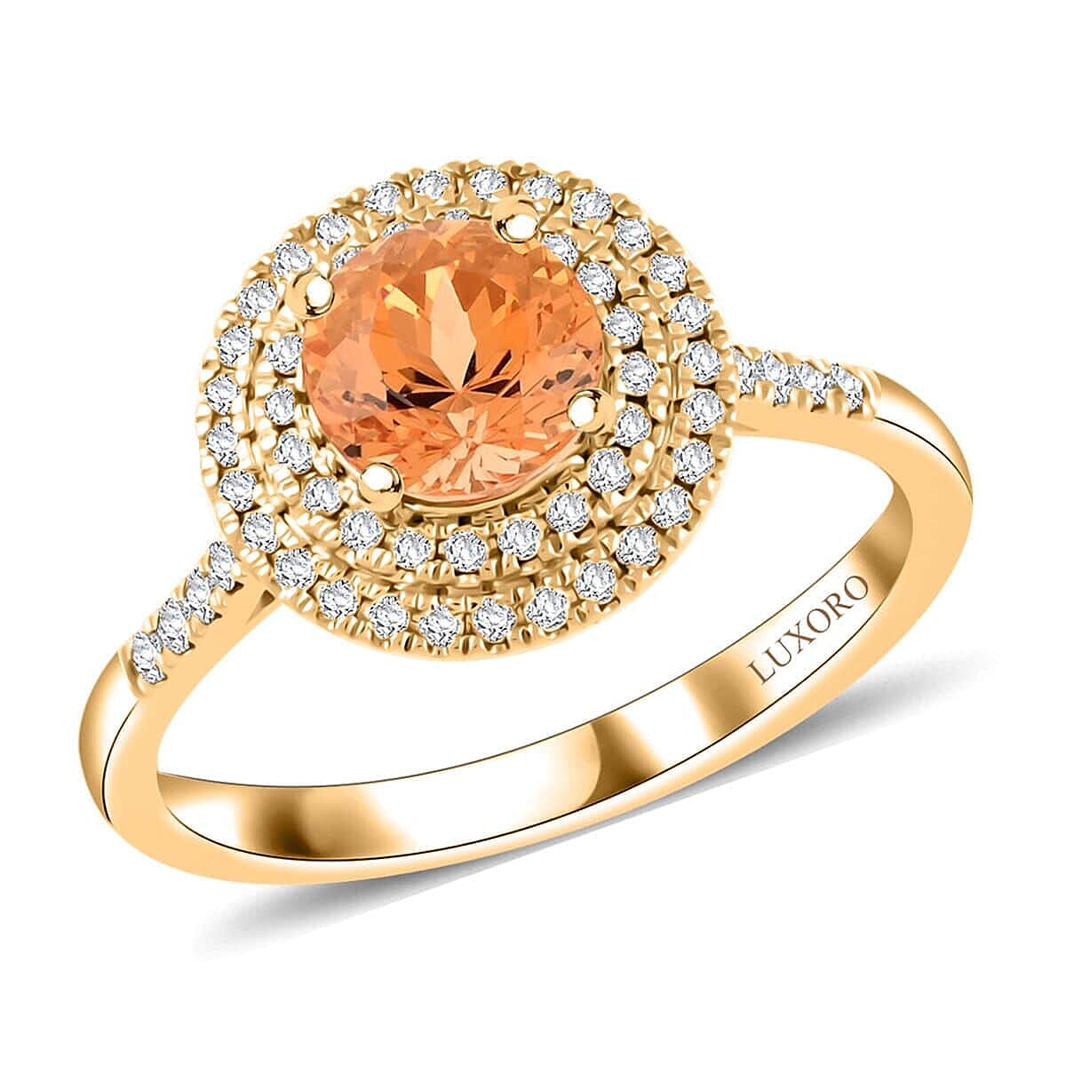 Appraised and Certified 2 Ct. Topaz, Diamond Halo Ring in 10K Yellow Gold 7840641 0