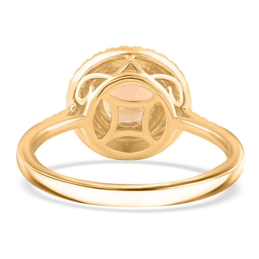 10K Yellow Gold  AAA   Imperial Topaz ,  White Diamond  I2 Ring 2.00 ct,  Gold Wt. 3.78 Gms  2.000  Ct.