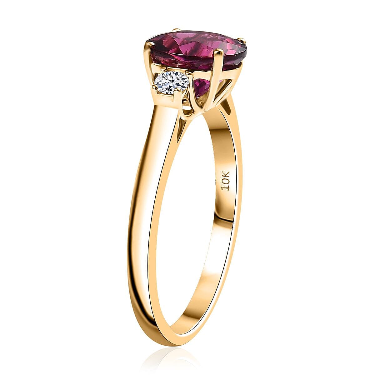 Appraised &amp; Certified LUXURIANT 10K Yellow Gold AAA Lab Grown Bixbite, Lab Grown Diamond VS-EF Solitaire Ring, 2.50 Ct. 8063184 4
