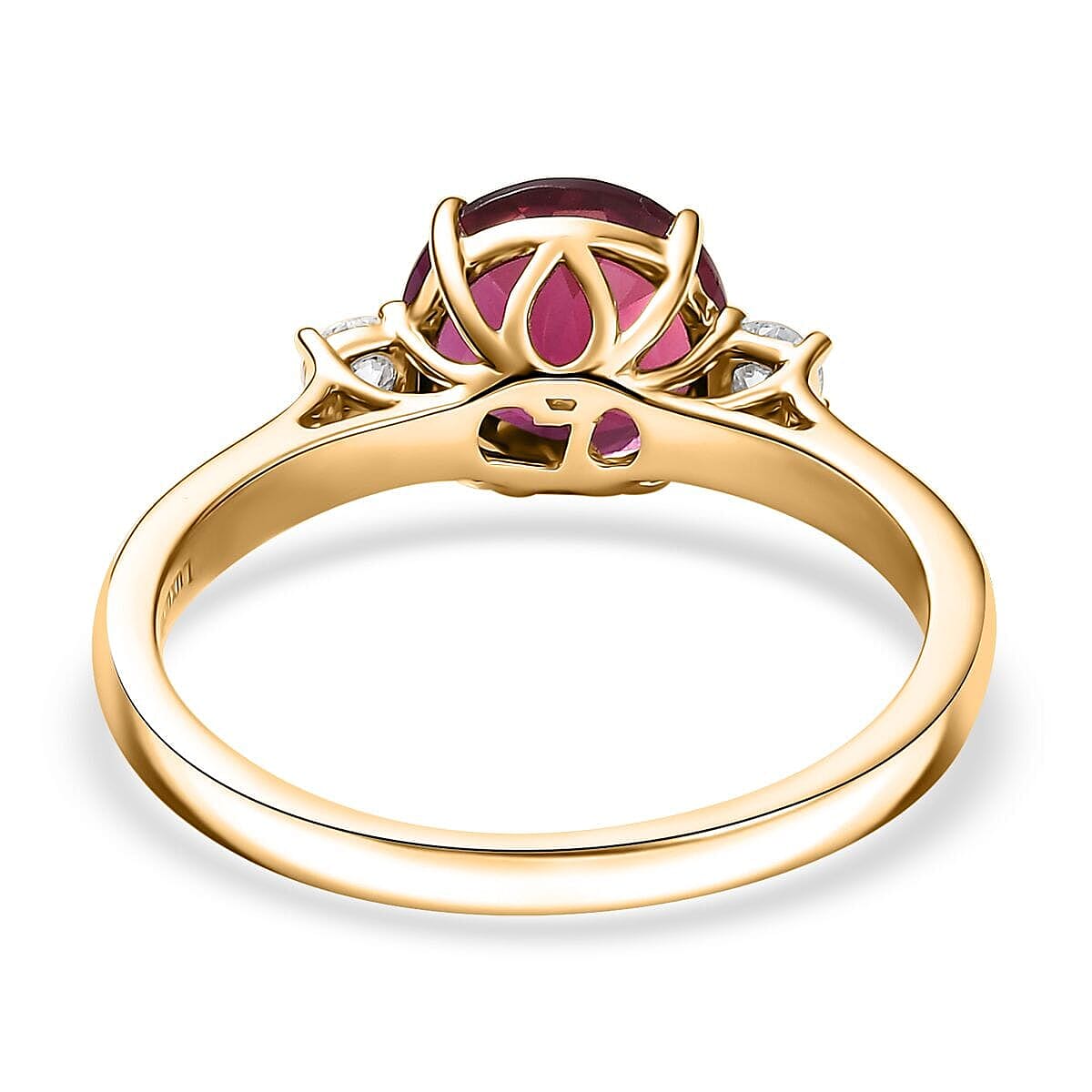 Appraised &amp; Certified LUXURIANT 10K Yellow Gold AAA Lab Grown Bixbite, Lab Grown Diamond VS-EF Solitaire Ring, 2.50 Ct. 8063184 5