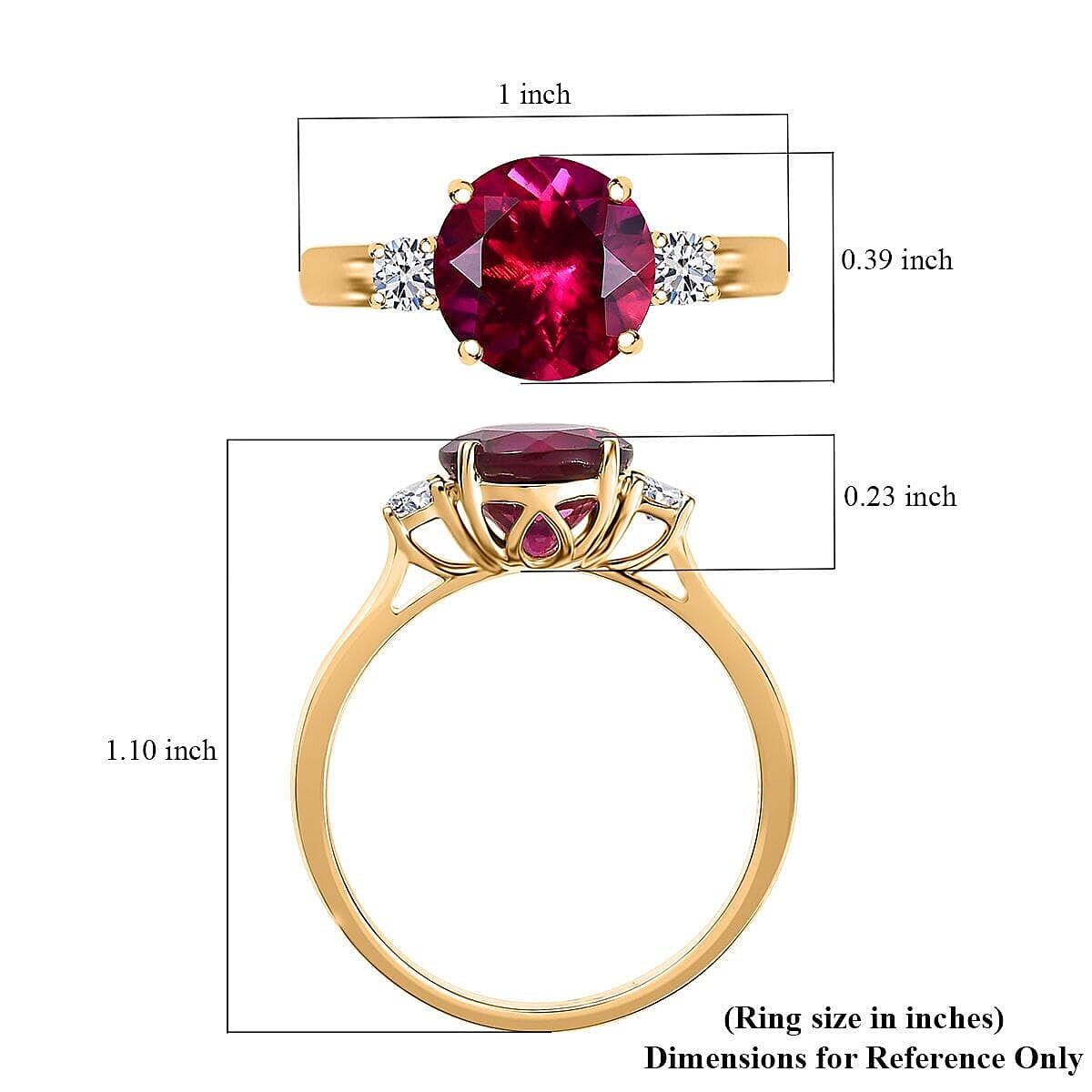 Appraised &amp; Certified LUXURIANT 10K Yellow Gold AAA Lab Grown Bixbite, Lab Grown Diamond VS-EF Solitaire Ring, 2.50 Ct. 8063184 6