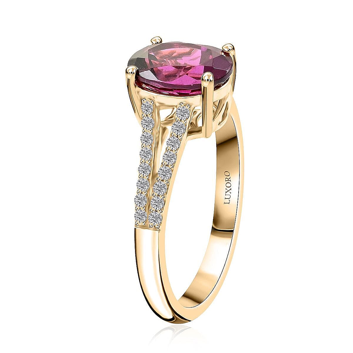 10K Yellow Gold  AAA   Purple Garnet ,  White Diamond  I2 Ring 2.50 ct,  Gold Wt. 2.87 Gms  2.500  Ct. 7742929 3