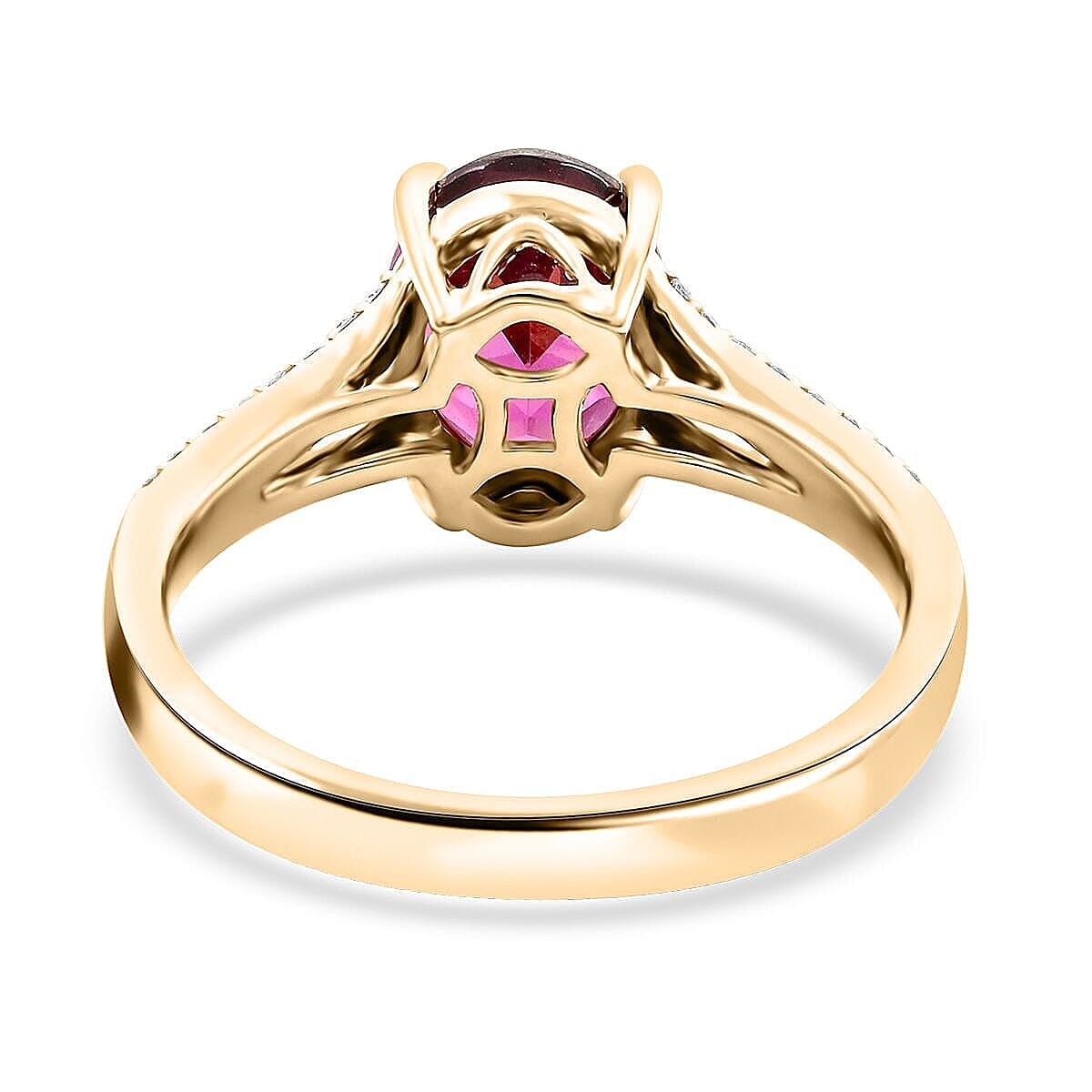 10K Yellow Gold  AAA   Purple Garnet ,  White Diamond  I2 Ring 2.50 ct,  Gold Wt. 2.87 Gms  2.500  Ct. 7742929 4