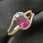 10K Yellow Gold  AAA  Purple Garnet, White Diamond I2 Ring 2.60 ct,  Gold Wt. 3.52 Gms  2.600  Ct.