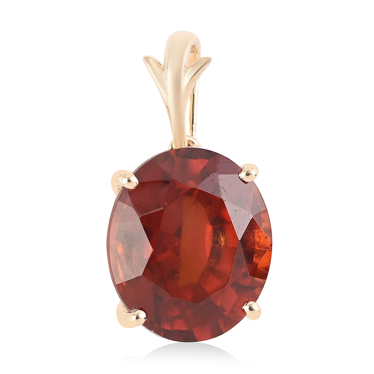 AAA Honey Garnet Solitaire Pendant in 9K Yellow Gold, AGI Certified 8727598 0