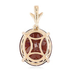 9K Yellow Gold AGI Certified AAA Honey Garnet Solitaire Pendant 9.30 Ct.