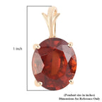 9K Yellow Gold AGI Certified AAA Honey Garnet Solitaire Pendant 9.30 Ct.