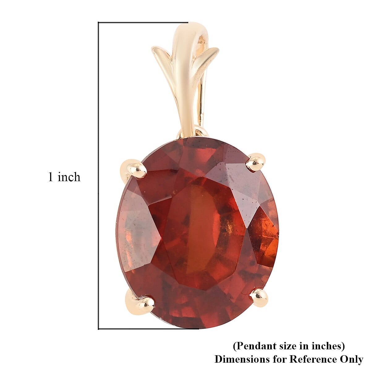 AAA Honey Garnet Solitaire Pendant in 9K Yellow Gold, AGI Certified 8727598 4