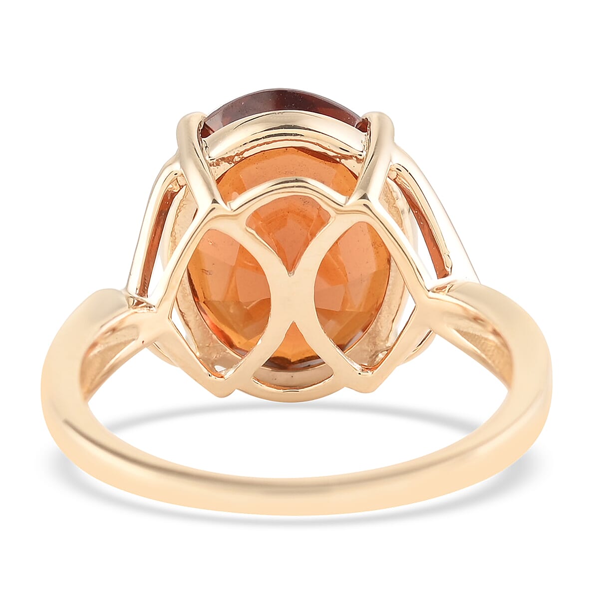 9K Yellow Gold AGI Certified AAA Honey Garnet (Oval) Solitaire Ring 7.60 Ct. 8727558 4