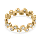 Designer Inspired - 9K Yellow Gold White Diamond Bubble Band Ring 1.00 Ct