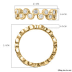 Designer Inspired - 9K Yellow Gold White Diamond Bubble Band Ring 1.00 Ct