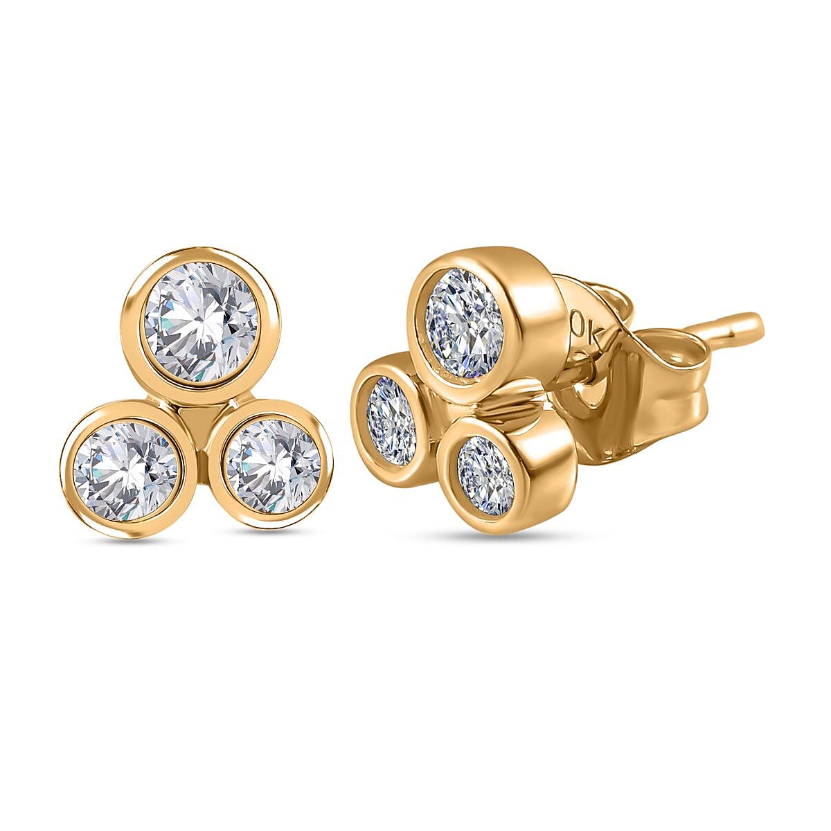 Designer Inspired One Time Deal- 9K Yellow Gold Diamond Bubble Earrings 0.50 Ct 7727213 0