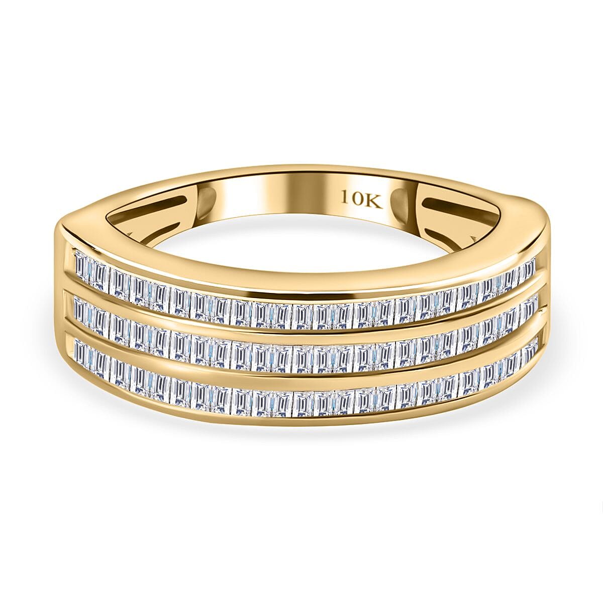 10K Yellow Gold SGL Certified Diamond (I1-I2) Band Ring 0.50 Ct, Gold Wt 3.70 GM 7653338 0