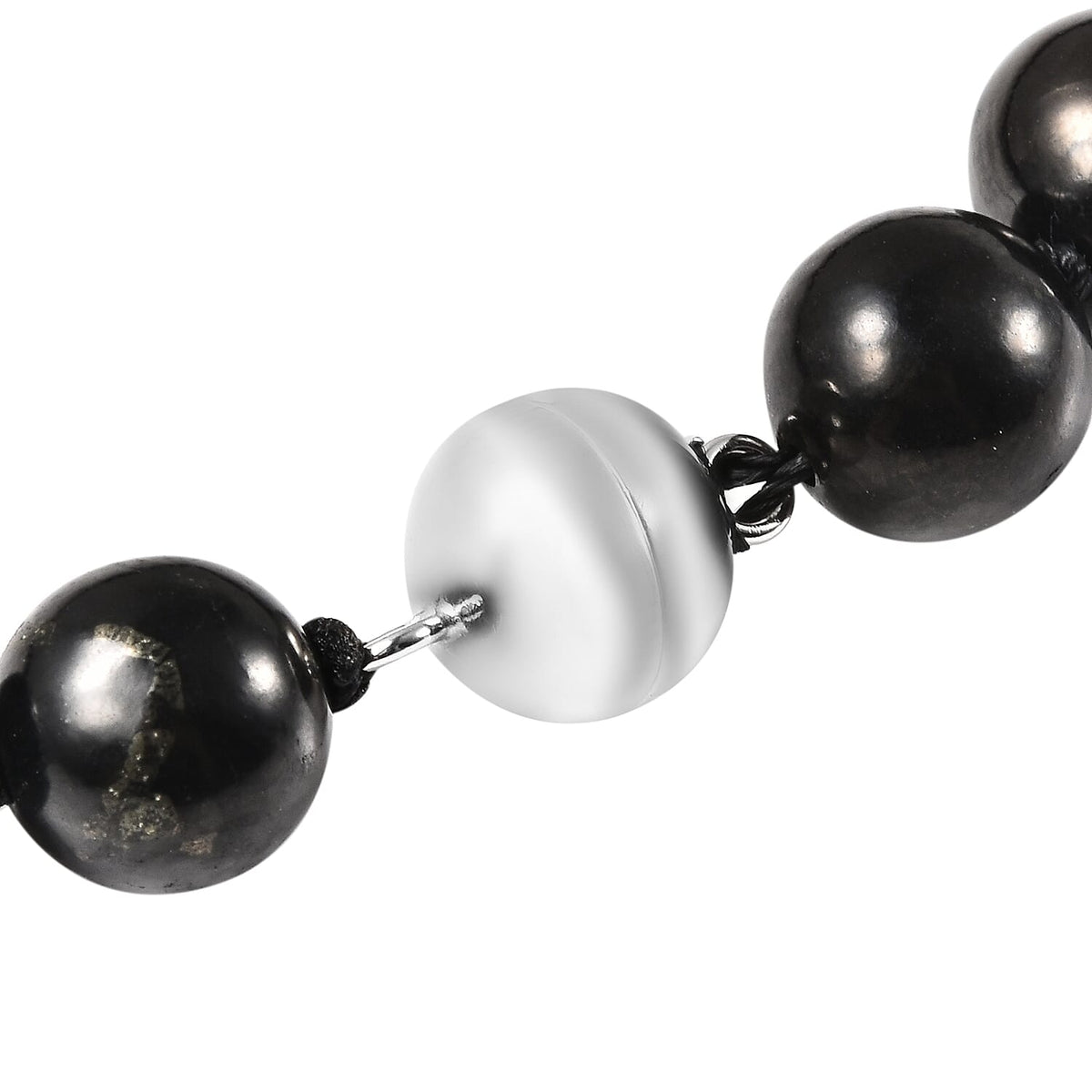 11-13 mm 400 Ct. Shungite Necklace Size 20 in Rhodium Plated Sterling Silver 3887640 6