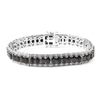 Cleopatra Shungite Bracelet (Size 7) in Rhodium Overlay Sterling Silver 11.50 Ct, Silver Wt 23.00 Gms
