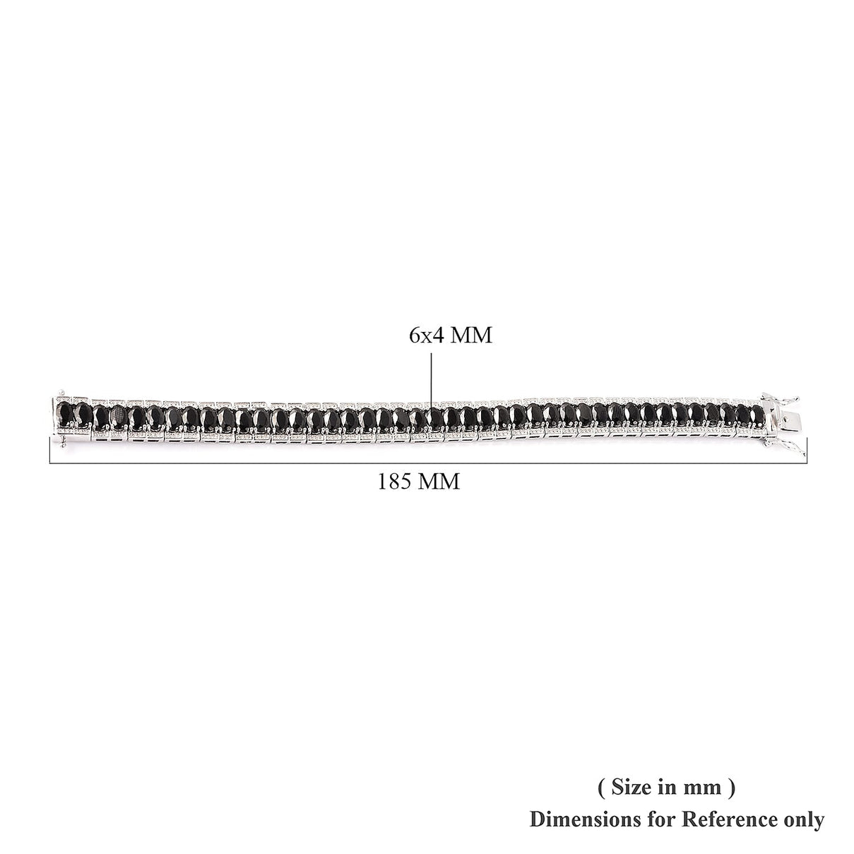 11.50 Ct Shungite Tennis Bracelet in Rhodium Plated Sterling Silver 7 Inch 3591572 5