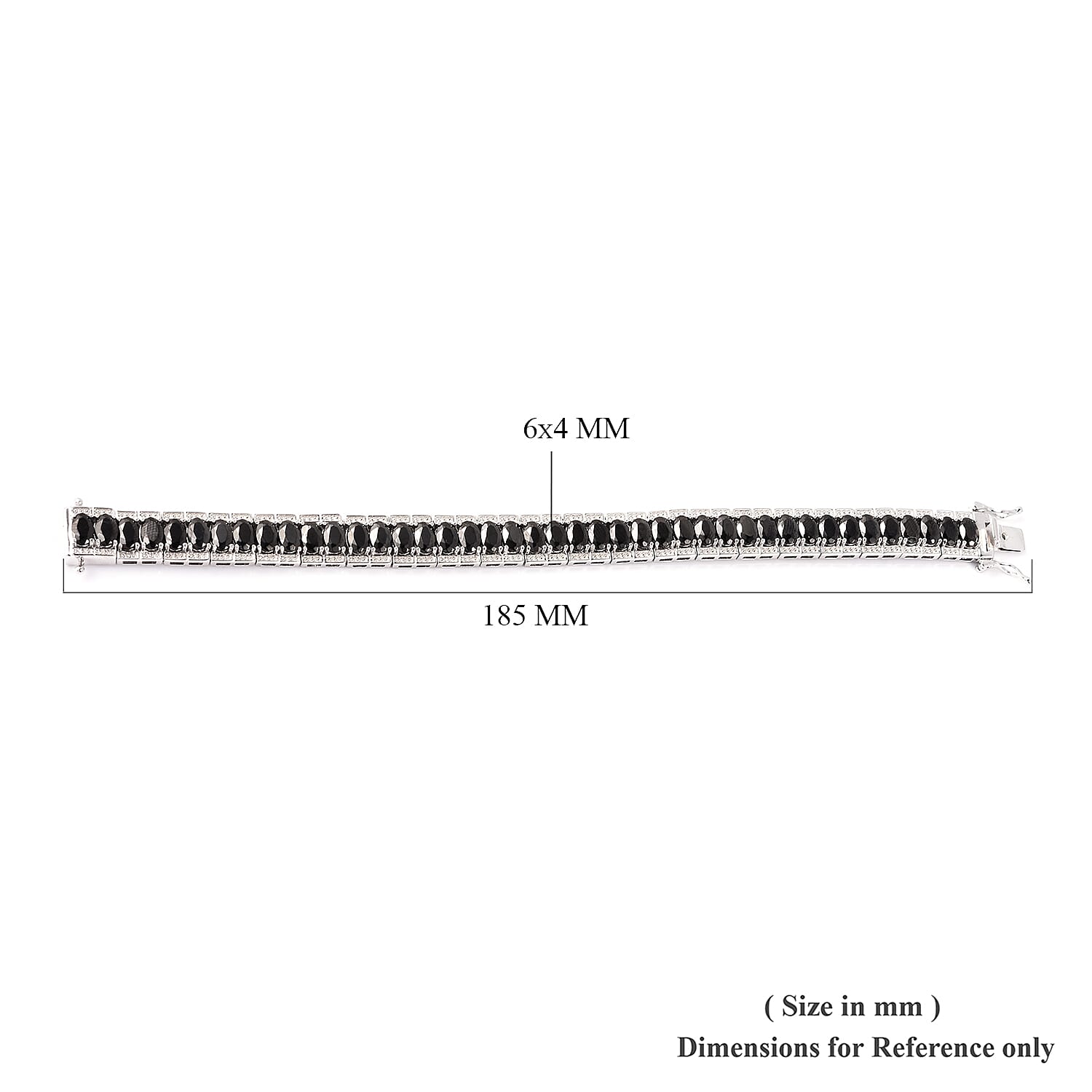 11.50 Ct Shungite Tennis Bracelet in Rhodium Plated Sterling Silver 7 Inch 3591572 5