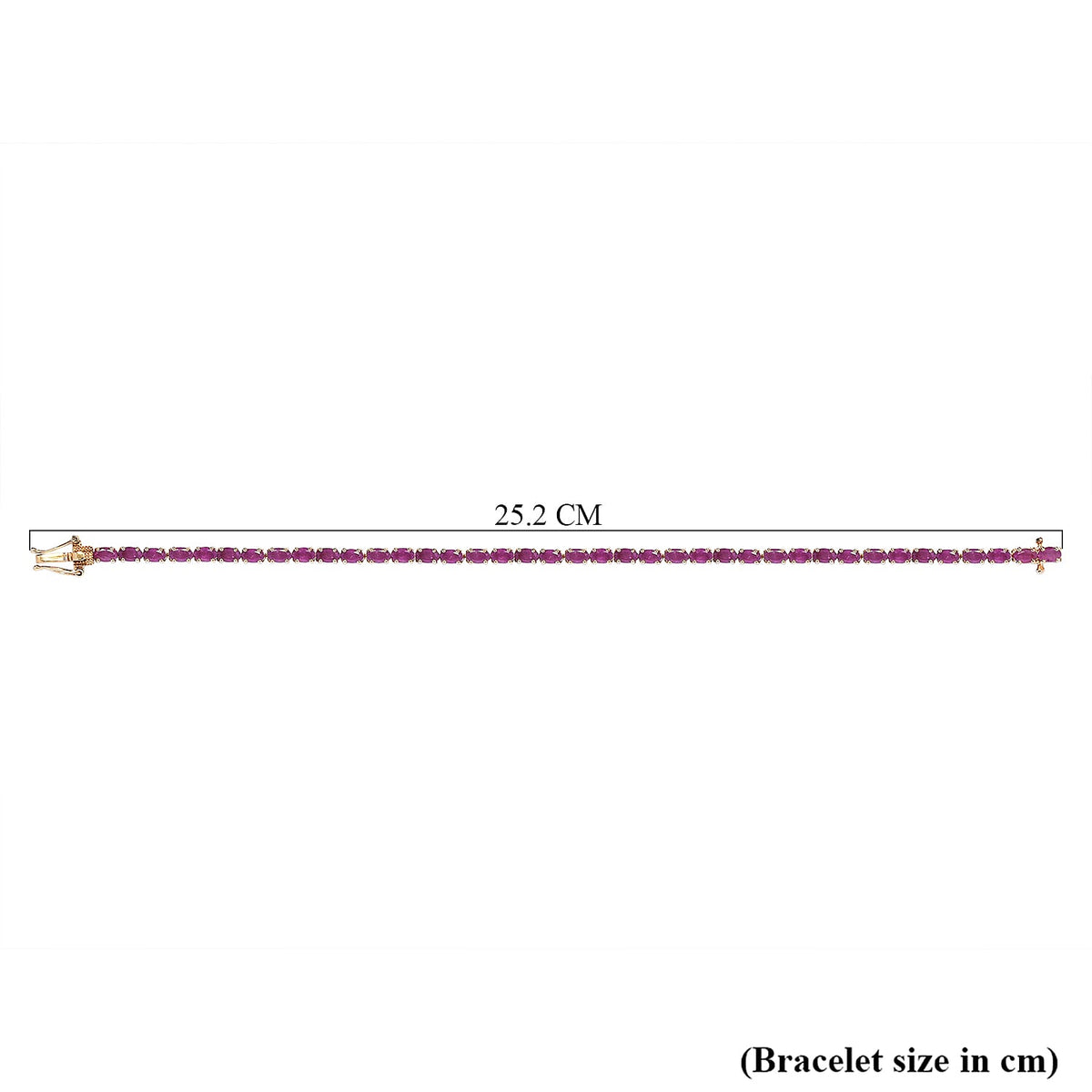 11 Ct. Moroccan Ruby Bracelet with GB Box Clasp in 18K Vermeil Yellow Gold Over Sterling Silver 7.5 Inch 8727243 5