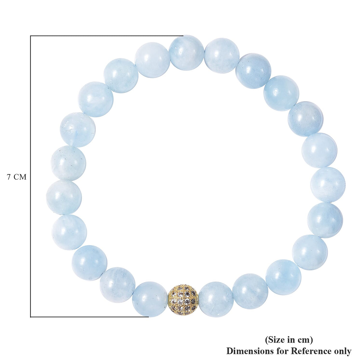 111.36 Ct. Aquamarine and Simulated Diamond Stretchable Bracelet in Gold Tone 7 Inches 3745211 4