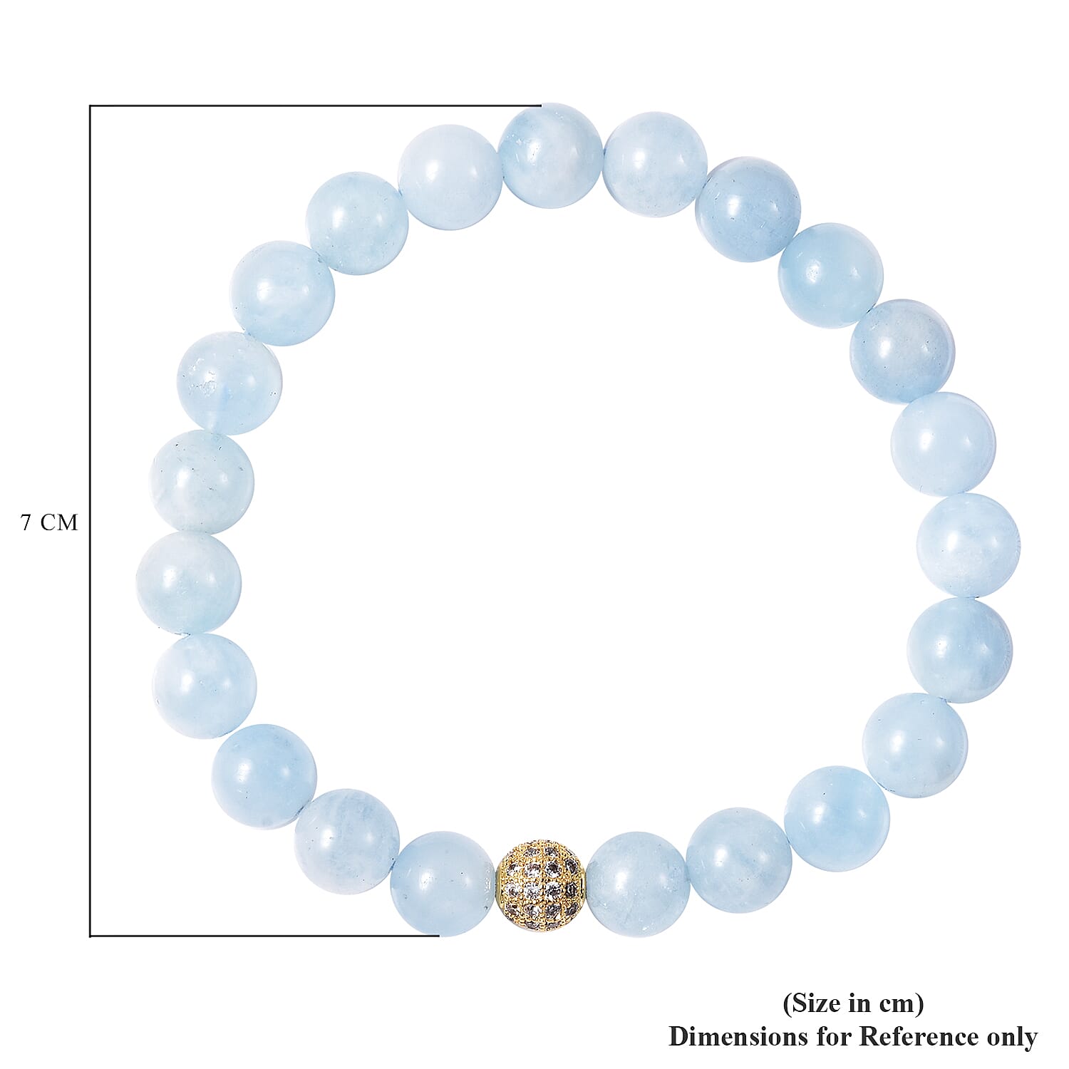 111.36 Ct. Aquamarine and Simulated Diamond Stretchable Bracelet in Gold Tone 7 Inches 3745211 4