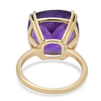 9K Yellow Gold Lusaka Amethyst Solitaire Ring 12.00 Ct.