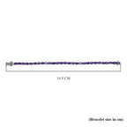 Amethyst Bracelet (Size - 7) in Platinum Overlay Sterling Silver 12.34 Ct, Silver Wt. 9.65 Gms