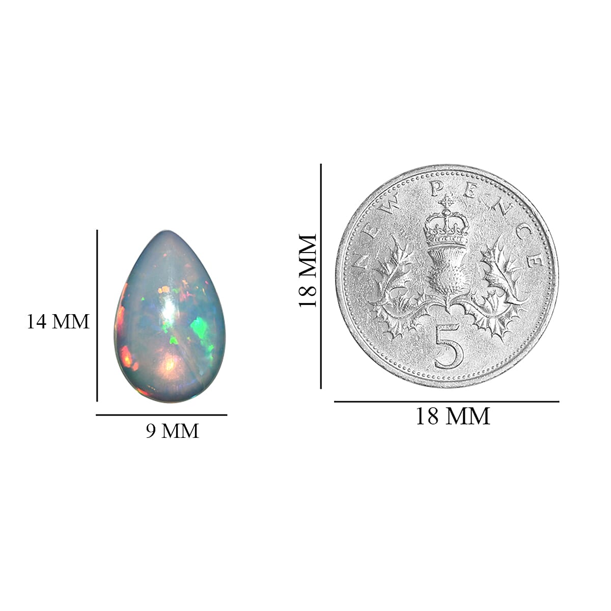 12.77 Ct. Loose Ethiopian Opal A Grade Pear 14x9mm 6187584 3