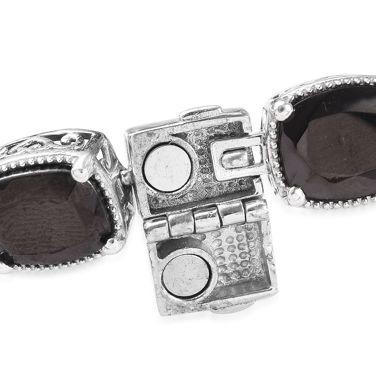 13 Carat Elite Shungite Station Bracelet in Platinum Plated Sterling Silver 7.5 Inch 3618378 4