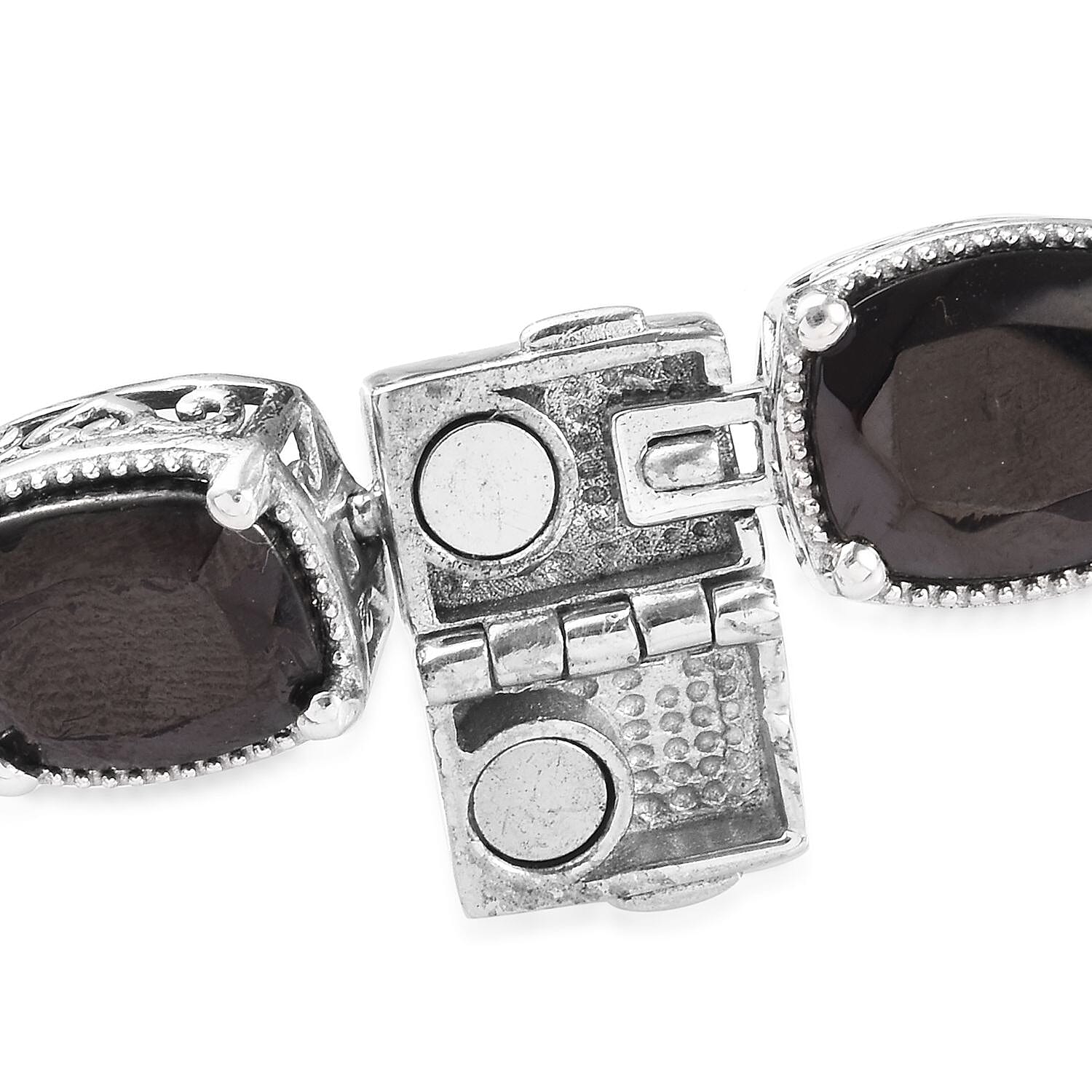 13 Carat Elite Shungite Station Bracelet in Platinum Plated Sterling Silver 7.5 Inch 3618378 4