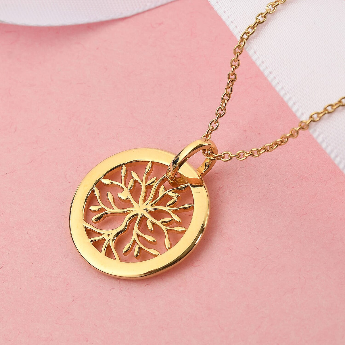 14 Gold Overlay Sterling Silver Pendant with Chain (Size 18), Silver wt. 5.36 Gms 3710697 3