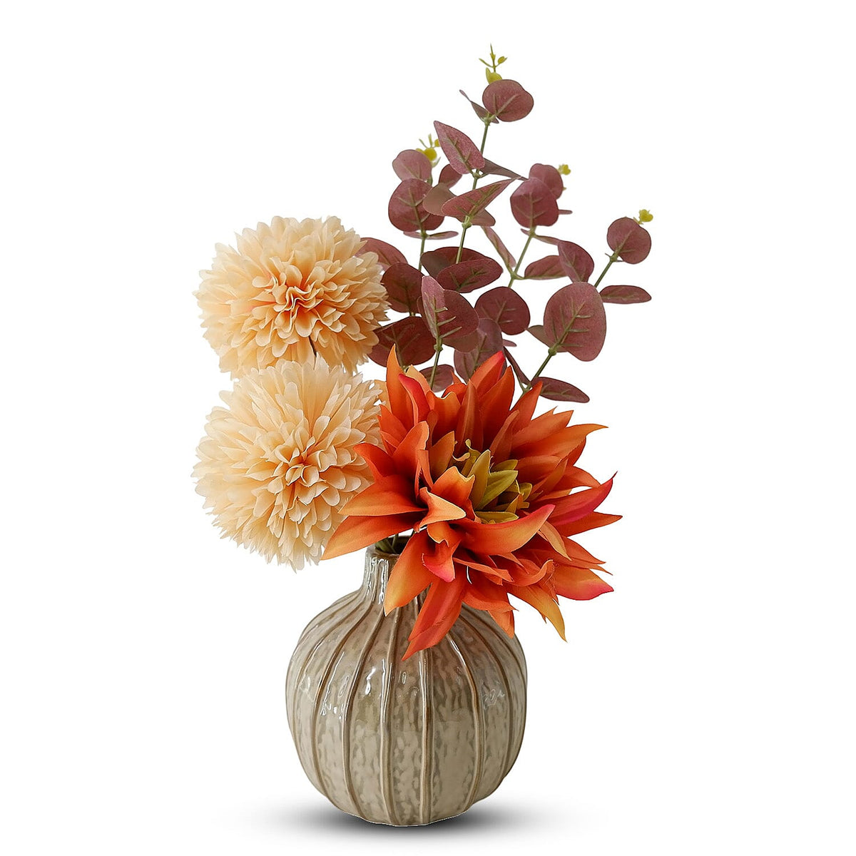 14 In Orange Mixed Floral Arrangement in Bulb Vase 7810023 0