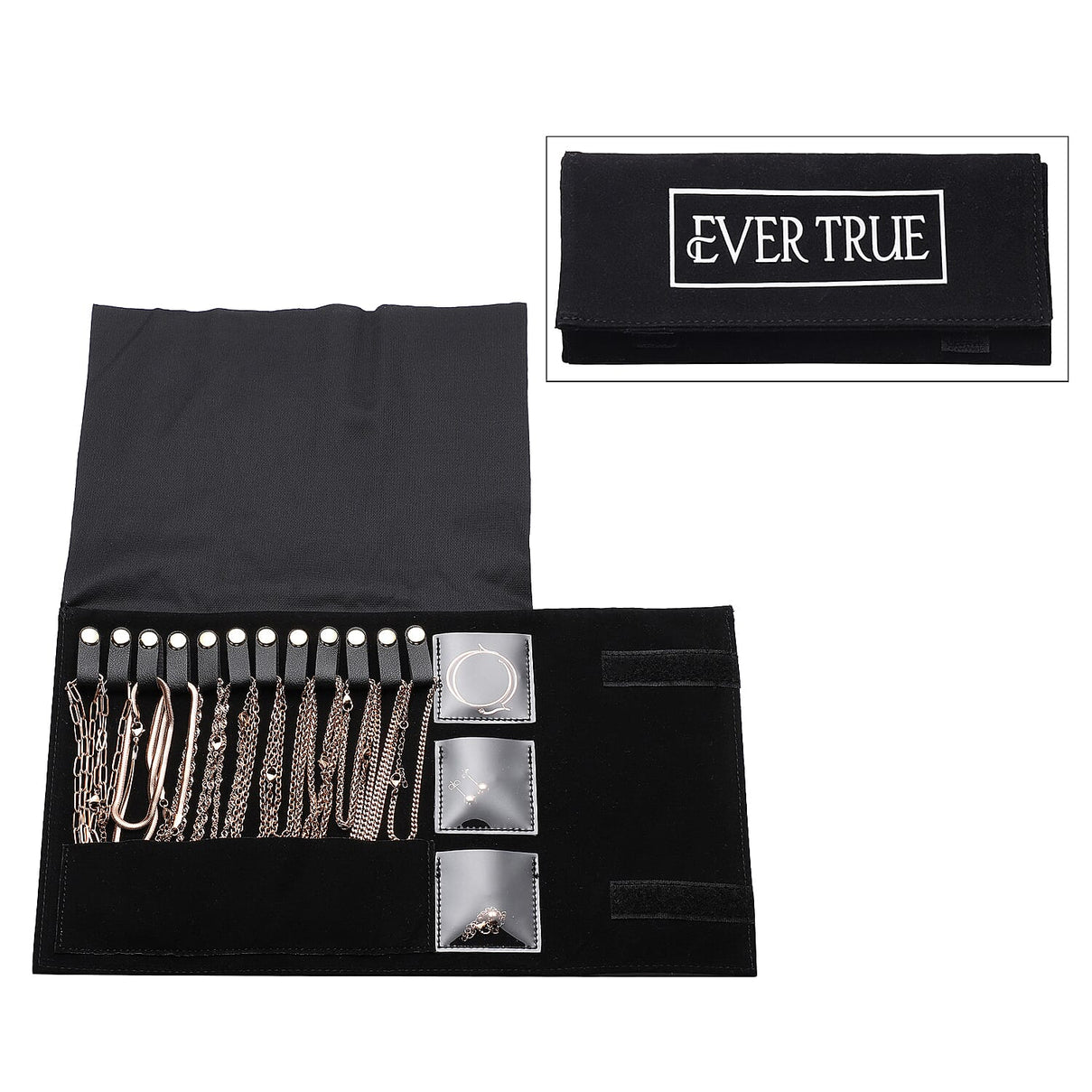 EverTrue Birthday Deal! Set of 16 - 6 Necklaces (Size - 30/24/20), 6 Bracelets (Size - 7 with Extender), 2 Push Back Earrings with Clasp, Storage Box &amp; Magnetic Chain Extender in Rose V32513728 0