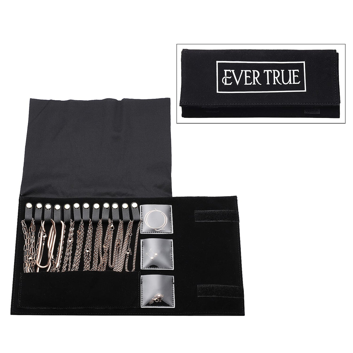 EverTrue Birthday Deal! Set of 16 - 6 Necklaces (Size - 30/24/20), 6 Bracelets (Size - 7 with Extender), 2 Push Back Earrings with Clasp, Storage Box &amp; Magnetic Chain Extender in Rose V32513728 0
