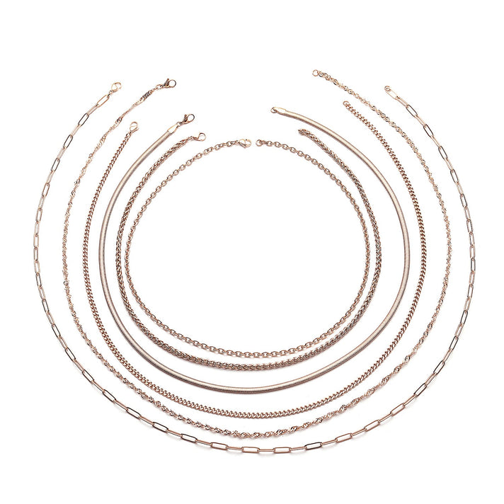 EverTrue Birthday Deal! Set of 16 - 6 Necklaces (Size - 30/24/20), 6 Bracelets (Size - 7 with Extender), 2 Push Back Earrings with Clasp, Storage Box &amp; Magnetic Chain Extender in Rose 4419256 2