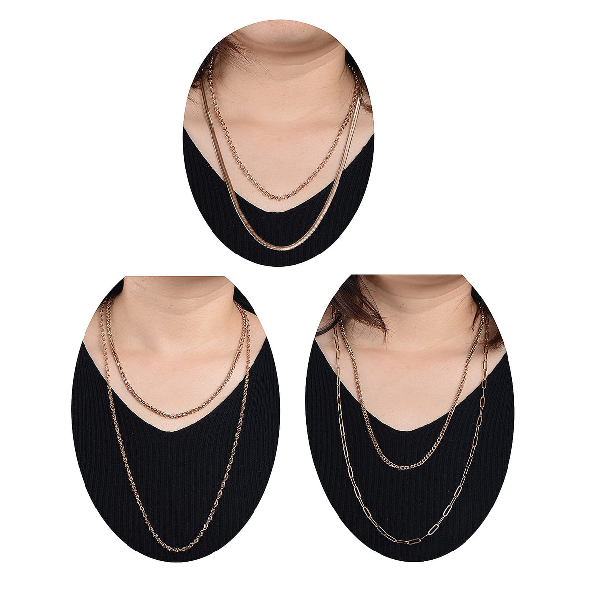 EverTrue Birthday Deal! Set of 16 - 6 Necklaces (Size - 30/24/20), 6 Bracelets (Size - 7 with Extender), 2 Push Back Earrings with Clasp, Storage Box &amp; Magnetic Chain Extender in Rose V32513728 2