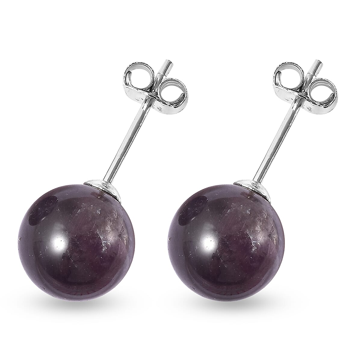 14.40 Ct Amethyst Solitaire Stud Earrings in Rhodium Plated Silver 3457991 4