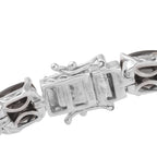 Elite Shungite (Cush) & Natural Zircon Enamelled Tennis Bracelet (Size 7.5) in Platinum Overlay Sterling Silver 14.50 Ct, Silver Wt 17.90 Gms