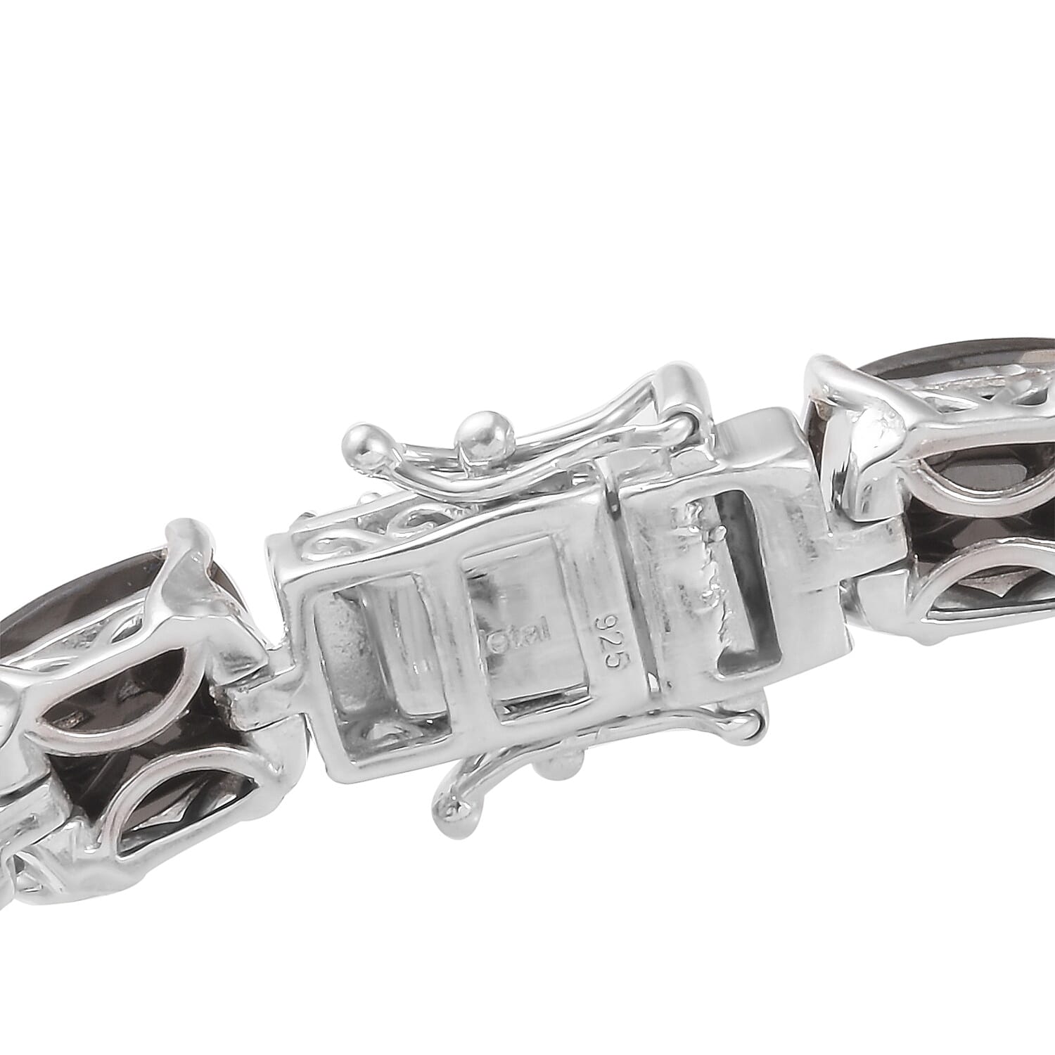 14.50 Ct Elite Shungite and Zircon Tennis Design Bracelet in Platinum Plated Silver 7.5 Inch 3511319 4