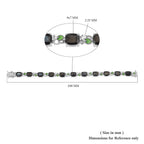 Elite Shungite (Cush) & Natural Zircon Enamelled Tennis Bracelet (Size 7.5) in Platinum Overlay Sterling Silver 14.50 Ct, Silver Wt 17.90 Gms
