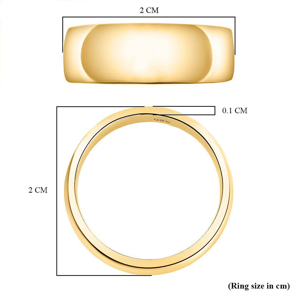 18K Yellow Gold Vermeil Plated Sterling Silver Ring Silver Wt : 4.49 Gms.