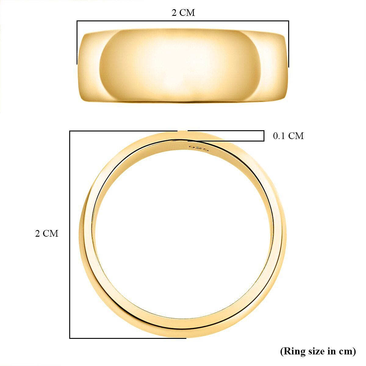 Wedding Band Ring in 18K Yellow Gold Vermeil Plated Sterling Silver 7486451 5